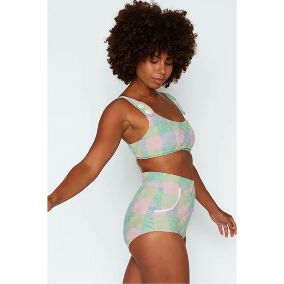 Free People x Seea Georgia Buttoned Bikini Top & Bottom Amos - Picture 3 of 9